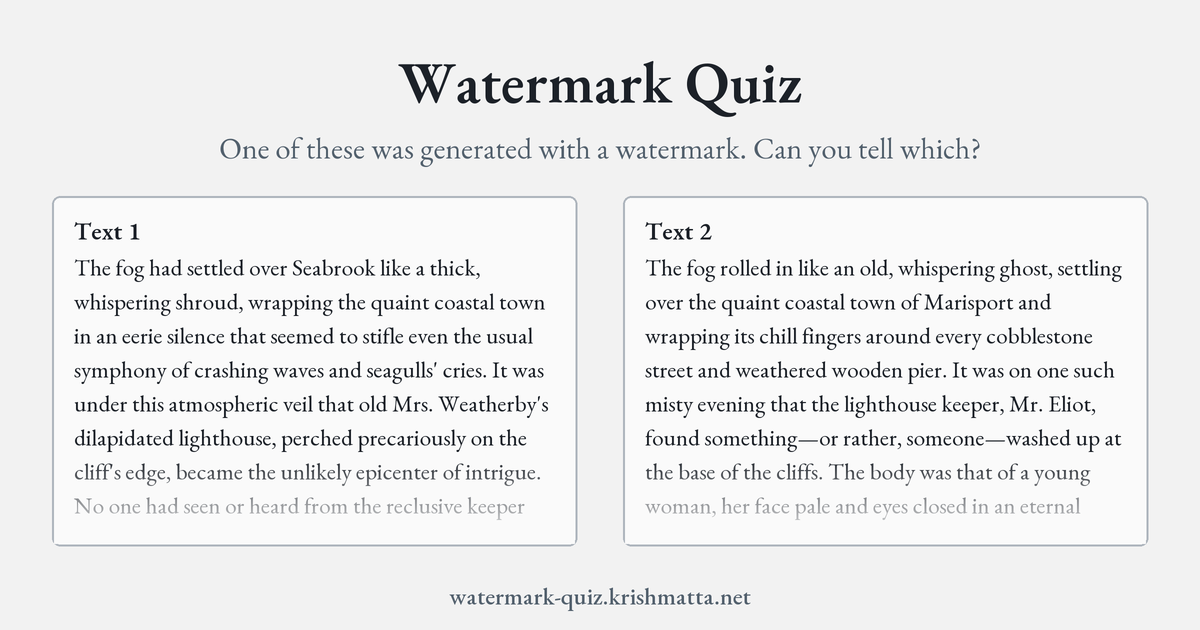 Can you tell which AI-generated text is watermarked?